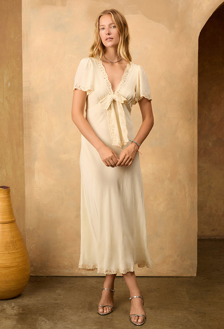 Brunello Ivory Silk Dress