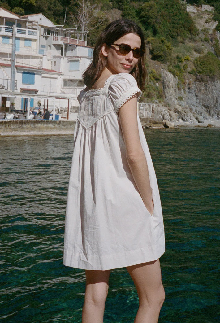 Brynn Ivory Cotton Poplin Dress