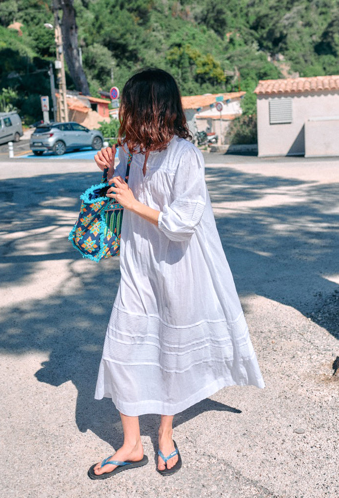 Ingrid White Cotton Voile Dress