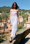 Carolyne Floral Embroidered White Voile Dress