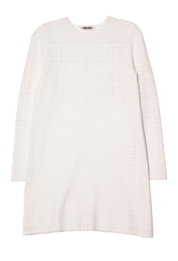 Inessa White Crochet Knits Dress